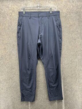 Fabletic Pants Men 32 Blue Woven Khakis Slim Tapered Zip Pocket Travel Casual